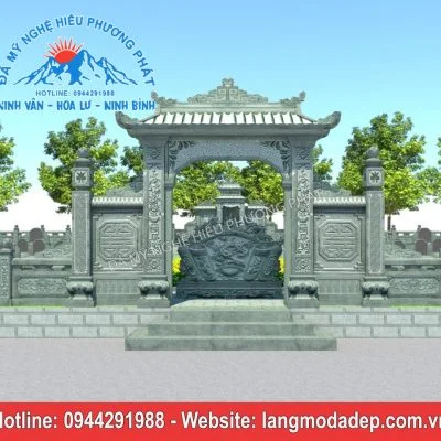 Bản Thiết Kế 3D Mẫu Lăng Mộ mã số 3D03