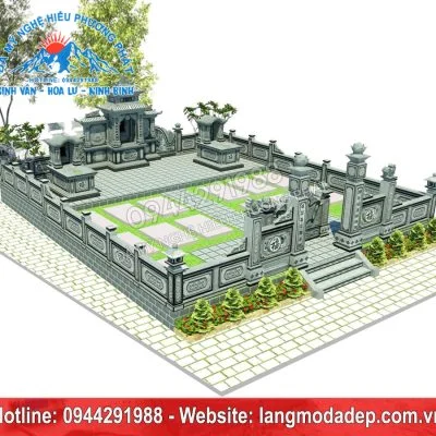 Bản Thiết Kế 3D Mẫu Lăng Mộ mã số 3D07