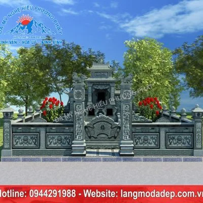 Bản Thiết Kế 3D Mẫu Lăng Mộ mã số 3D08