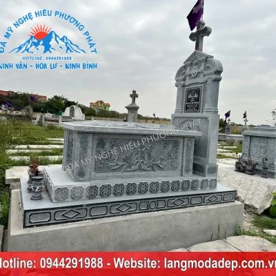 Mẫu mộ đá công giáo mã số CG01