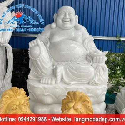Tượng thờ di lặc đá trắng - Mẫu tượng thờ đá 02, Tượng thờ đá