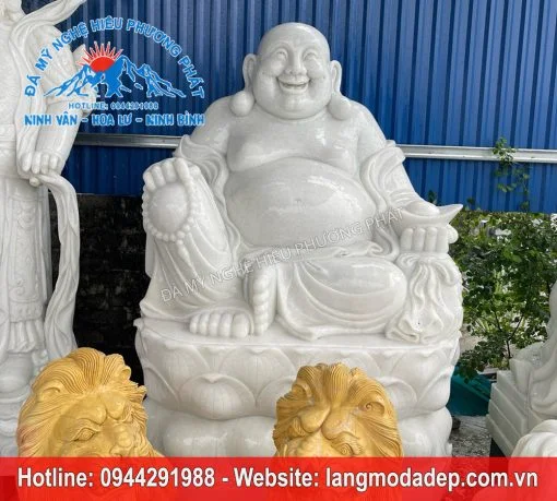 Mẫu tượng thờ phật di lặc đá trắng - Mẫu tượng thờ đá 02