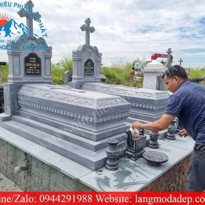 Mẫu mộ đá công giáo mã số CG23