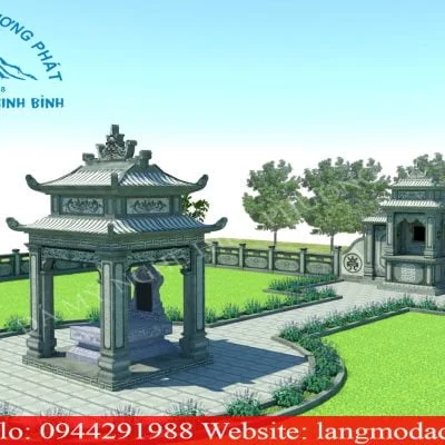 Bản Thiết Kế 3D Mẫu Lăng Mộ mã số 3D05