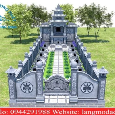 Bản Thiết Kế 3D Mẫu Lăng Mộ mã số 3D04