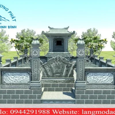 Bản Thiết Kế 3D Mẫu Lăng Mộ mã số 3D02