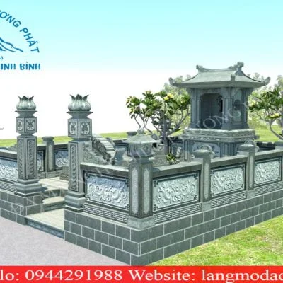 Bản Thiết Kế 3D Mẫu Lăng Mộ mã số 3D02